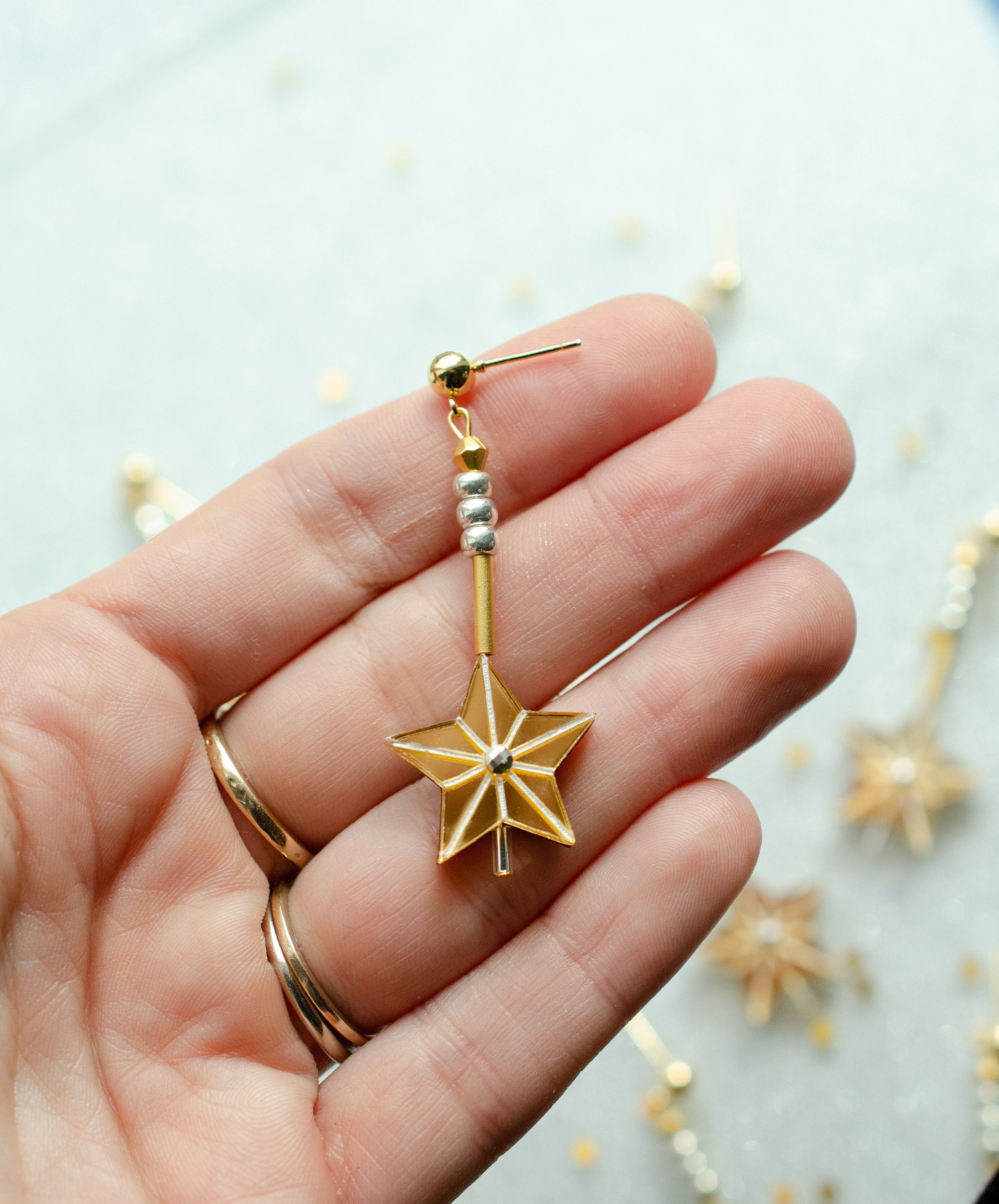 14K Gold Clover Earrings, Four Leaf Clover Dangle Hoops – Aura Fine Jewelery